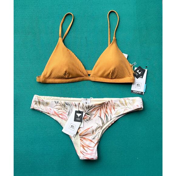 Rip Curl Havana Tri Bikini Top & Cheeky Surf Bottoms Size Large - Picture 10 of 14